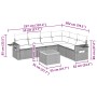 Set de comedor de jardín 7 pzas y cojines ratán sintético negro