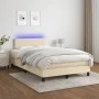 Boxspringbett mit Matratze und LED-Cremestoff 120x200 cm von vidaXL, Betten und Lattenroste - Ref: Foro24-3132986, Preis: 374...