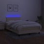 Boxspringbett mit Matratze und LED-Cremestoff 120x200 cm von vidaXL, Betten und Lattenroste - Ref: Foro24-3132986, Preis: 376...