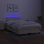Boxspringbett mit Matratze und LED-Cremestoff 120x200 cm von vidaXL, Betten und Lattenroste - Ref: Foro24-3132986, Preis: 374...
