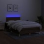 Box spring bed with mattress and LED dark brown fabric 120x200 cm by vidaXL, Beds and slatted bases - Ref: Foro24-3133624, Pr...