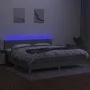 Box spring bed with fabric mattress and light gray LED 200x200 cm by vidaXL, Beds and slatted bases - Ref: Foro24-3133741, Pr...