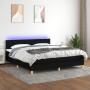 Cama box spring con colchón LED tela negro 160x200 cm de vidaXL, Camas y somieres - Ref: Foro24-3133727, Precio: 486,52 €, De...