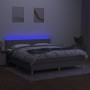 Boxspringbett mit Stoffmatratze und hellgrauer LED 160x200 cm von vidaXL, Betten und Lattenroste - Ref: Foro24-3133725, Preis...