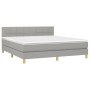 Box spring bed with fabric mattress and light gray LED 180x200 cm by vidaXL, Beds and slatted bases - Ref: Foro24-3133733, Pr...