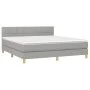 Box spring bed with fabric mattress and light gray LED 180x200 cm by vidaXL, Beds and slatted bases - Ref: Foro24-3133733, Pr...