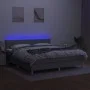 Box spring bed with fabric mattress and light gray LED 180x200 cm by vidaXL, Beds and slatted bases - Ref: Foro24-3133733, Pr...