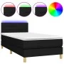 Box spring bed with LED mattress black fabric 80x200 cm by vidaXL, Beds and slatted bases - Ref: Foro24-3133751, Price: 281,7...