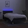 Box spring bed with LED mattress black fabric 80x200 cm by vidaXL, Beds and slatted bases - Ref: Foro24-3133751, Price: 281,7...
