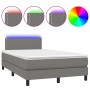 Boxspringbett mit Matratze und dunkelgrauem LED-Stoff 120x200 cm von vidaXL, Betten und Lattenroste - Ref: Foro24-3133062, Pr...