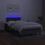 Box spring bed with mattress and LED dark gray fabric 120x200 cm by vidaXL, Beds and slatted bases - Ref: Foro24-3133062, Pri...
