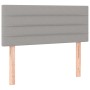 Box spring bed mattress and LED lights light gray fabric 90x200 cm by vidaXL, Beds and slatted bases - Ref: Foro24-3133765, P...