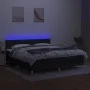 Box spring bed with LED mattress black fabric 180x200 cm by vidaXL, Beds and slatted bases - Ref: Foro24-3133735, Price: 540,...