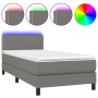 Boxspringbettmatratze und LED-Leuchten dunkelgrauer Stoff 90x200 cm von vidaXL, Betten und Lattenroste - Ref: Foro24-3133046,...