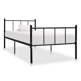 Black metal bed frame 90x200 cm by vidaXL, Beds and slatted bases - Ref: Foro24-284636, Price: 72,76 €, Discount: %