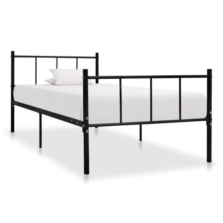 Estructura de cama de metal negro 90x200 cm de vidaXL, Camas y somieres - Ref: Foro24-284636, Precio: 78,99 €