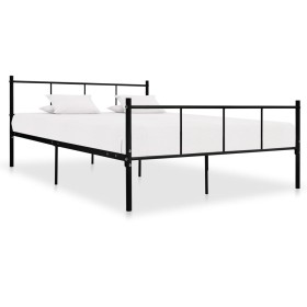 Black metal bed frame 160x200 cm by vidaXL, Beds and slatted bases - Ref: Foro24-284640, Price: 125,66 €, Discount: %