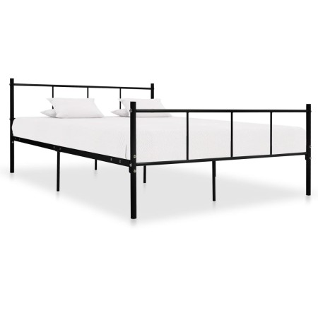 Estructura de cama de metal negro 160x200 cm de vidaXL, Camas y somieres - Ref: Foro24-284640, Precio: 125,57 €