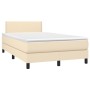 Box spring bed with mattress and LED cream fabric 120x200 cm by vidaXL, Beds and slatted bases - Ref: Foro24-3133066, Price: ...