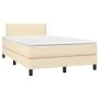 Box spring bed with mattress and LED cream fabric 120x200 cm by vidaXL, Beds and slatted bases - Ref: Foro24-3133066, Price: ...