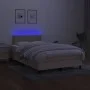 Box spring bed with mattress and LED cream fabric 120x200 cm by vidaXL, Beds and slatted bases - Ref: Foro24-3133066, Price: ...