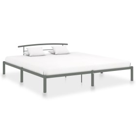 Gray metal bed frame 180x200 cm by vidaXL, Beds and slatted bases - Ref: Foro24-284667, Price: 92,63 €, Discount: %
