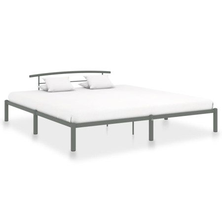 Estructura de cama de metal gris 180x200 cm de vidaXL, Camas y somieres - Ref: Foro24-284667, Precio: 92,55 €, Descuento: %