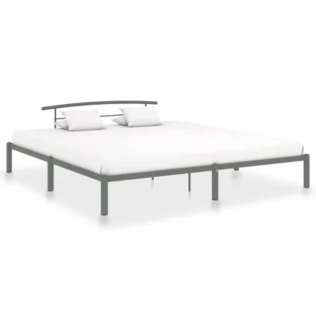 Gray metal bed frame 180x200 cm by vidaXL, Beds and slatted bases - Ref: Foro24-284667, Price: 92,15 €, Discount: %