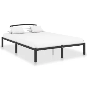 Black metal bed frame 140x200 cm by vidaXL, Beds and slatted bases - Ref: Foro24-284659, Price: 101,07 €, Discount: %