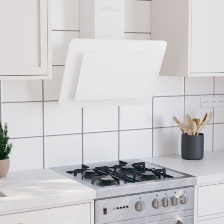 Stainless steel extractor hood white tempered glass 60cm by vidaXL, Extractors - Ref: Foro24-51663, Price: 166,08 €, Discount: %