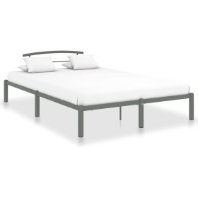 Estructura de cama de metal gris 160x200 cm de vidaXL, Camas y somieres - Ref: Foro24-284666, Precio: 113,61 €, Descuento: %