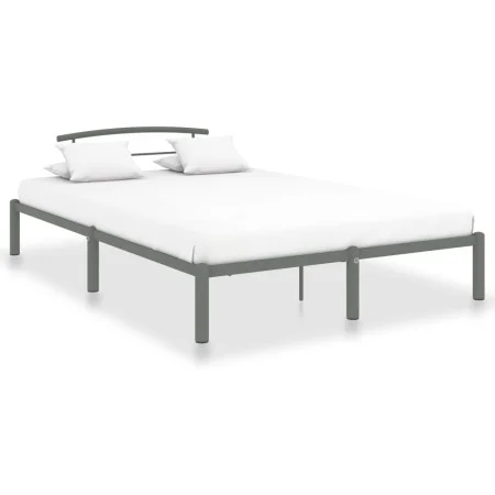Gray metal bed frame 160x200 cm by vidaXL, Beds and slatted bases - Ref: Foro24-284666, Price: 110,04 €, Discount: %