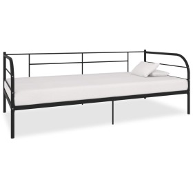 Schwarzer Metallbettrahmen 90x200 cm von vidaXL, Betten und Lattenroste - Ref: Foro24-284673, Preis: 110,55 €, Rabatt: %