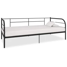Schwarzer Metallbettrahmen 90x200 cm von vidaXL, Betten und Lattenroste - Ref: Foro24-284673, Preis: 108,71 €, Rabatt: %