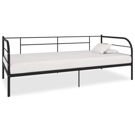 Estructura de cama de metal negro 90x200 cm de vidaXL, Camas y somieres - Ref: Foro24-284673, Precio: 104,83 €, Descuento: %