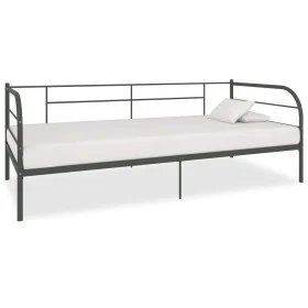 Gray metal bed frame 90x200 cm by vidaXL, Beds and slatted bases - Ref: Foro24-284674, Price: 113,29 €, Discount: %