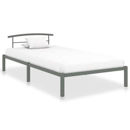 Estructura de cama de metal gris 100x200 cm de vidaXL, Camas y somieres - Ref: Foro24-284663, Precio: 67,29 €, Descuento: %