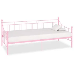 Rosa Metallbettgestell 90x200 cm von vidaXL, Betten und Lattenroste - Ref: Foro24-284671, Preis: 92,88 €, Rabatt: %