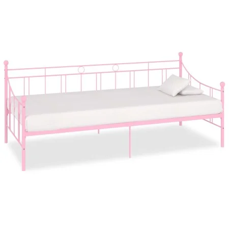 Estructura de cama de metal rosa 90x200 cm de vidaXL, Camas y somieres - Ref: Foro24-284671, Precio: 94,32 €, Descuento: %