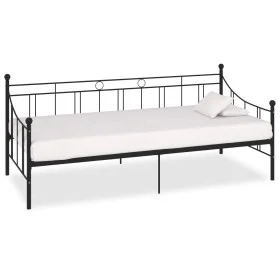 Black metal bed frame 90x200 cm by vidaXL, Beds and slatted bases - Ref: Foro24-284669, Price: 126,11 €, Discount: %