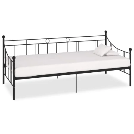 Black metal bed frame 90x200 cm by vidaXL, Beds and slatted bases - Ref: Foro24-284669, Price: 127,91 €, Discount: %