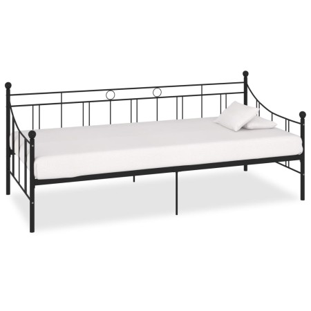 Estructura de cama de metal negro 90x200 cm de vidaXL, Camas y somieres - Ref: Foro24-284669, Precio: 128,01 €, Descuento: %