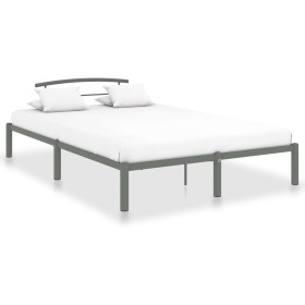 Estructura de cama de metal gris 140x200 cm