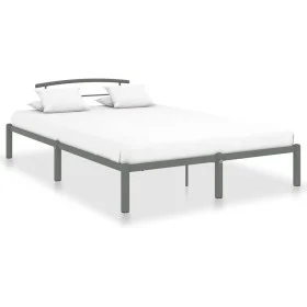 Gray metal bed frame 140x200 cm by vidaXL, Beds and slatted bases - Ref: Foro24-284665, Price: 89,53 €, Discount: %