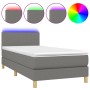 Cama box spring colchón y luces LED tela gris oscuro 100x200 cm de vidaXL, Camas y somieres - Ref: Foro24-3133534, Precio: 31...