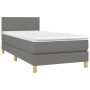 Cama box spring colchón y luces LED tela gris oscuro 100x200 cm de vidaXL, Camas y somieres - Ref: Foro24-3133534, Precio: 31...