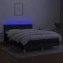 Box spring bed mattress and LED lights black fabric 140x190 cm by vidaXL, Beds and slatted bases - Ref: Foro24-3133791, Price...