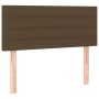 Cama box spring con colchón LED tela marrón oscuro 100x200 cm de vidaXL, Camas y somieres - Ref: Foro24-3133776, Precio: 331,...