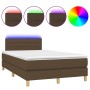 Boxspringbett mit Matratze und dunkelbraunem LED-Stoff 120x200 cm von vidaXL, Betten und Lattenroste - Ref: Foro24-3133784, P...
