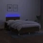 Box spring bed with mattress and LED dark brown fabric 120x200 cm by vidaXL, Beds and slatted bases - Ref: Foro24-3133784, Pr...